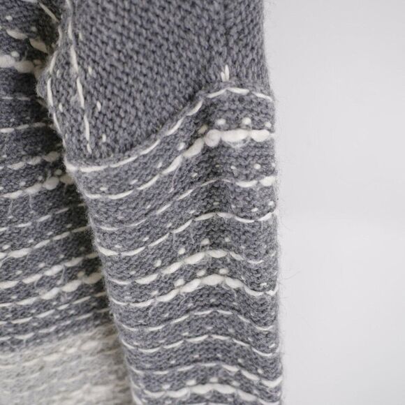 Banana Republic Wool Blend Gray Cream‎ Striped Rolled / Mock Neck XS Sweater - Picture 4 of 10
